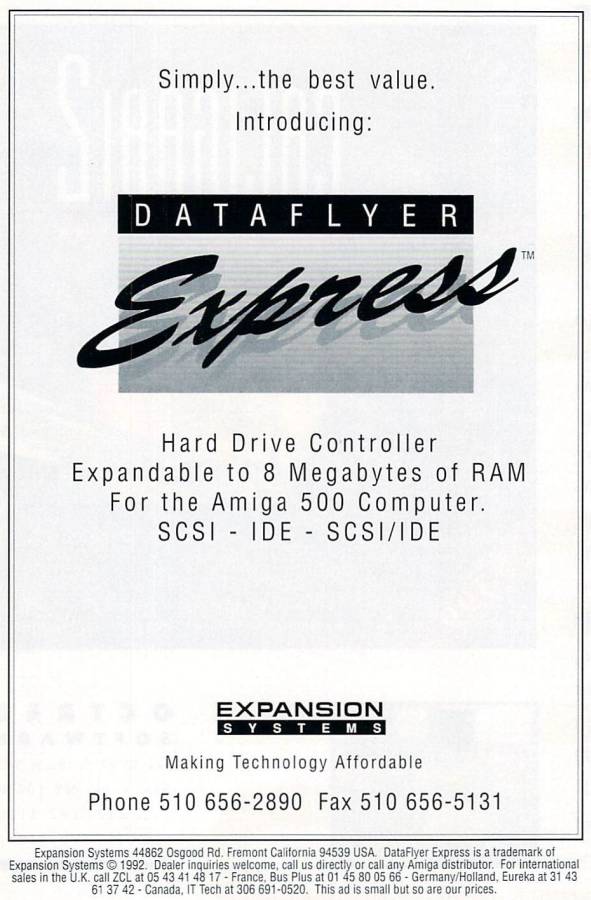 Expansion Systems / BSC DataFlyer Express - Zeitgenössische Werbung - Datum: 1992-06, Herkunft: US