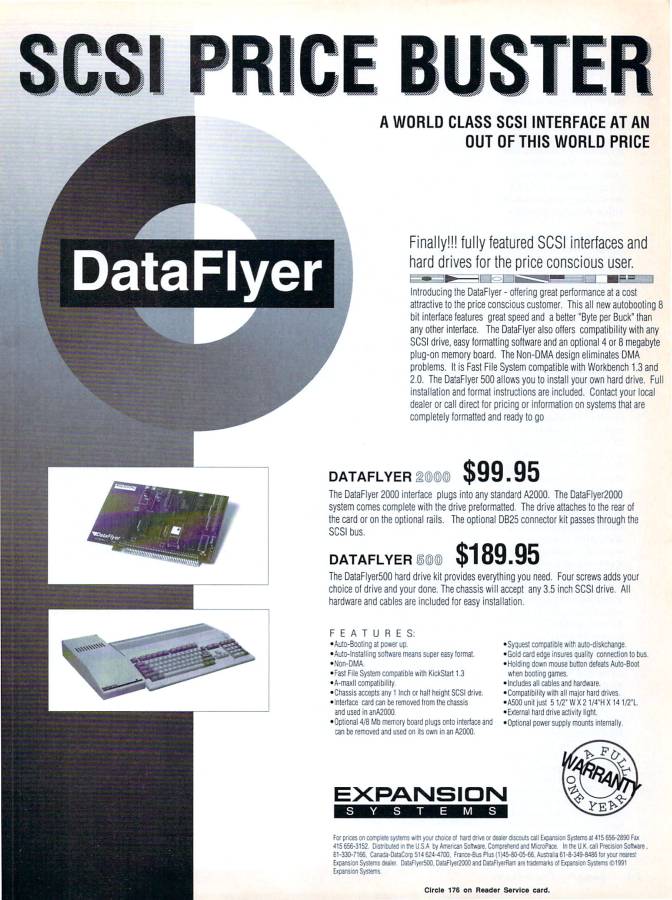 Expansion Systems DataFlyer 500 (Rapid Access Turbo) - Zeitgenössische Werbung - Datum: 1991-06, Herkunft: US