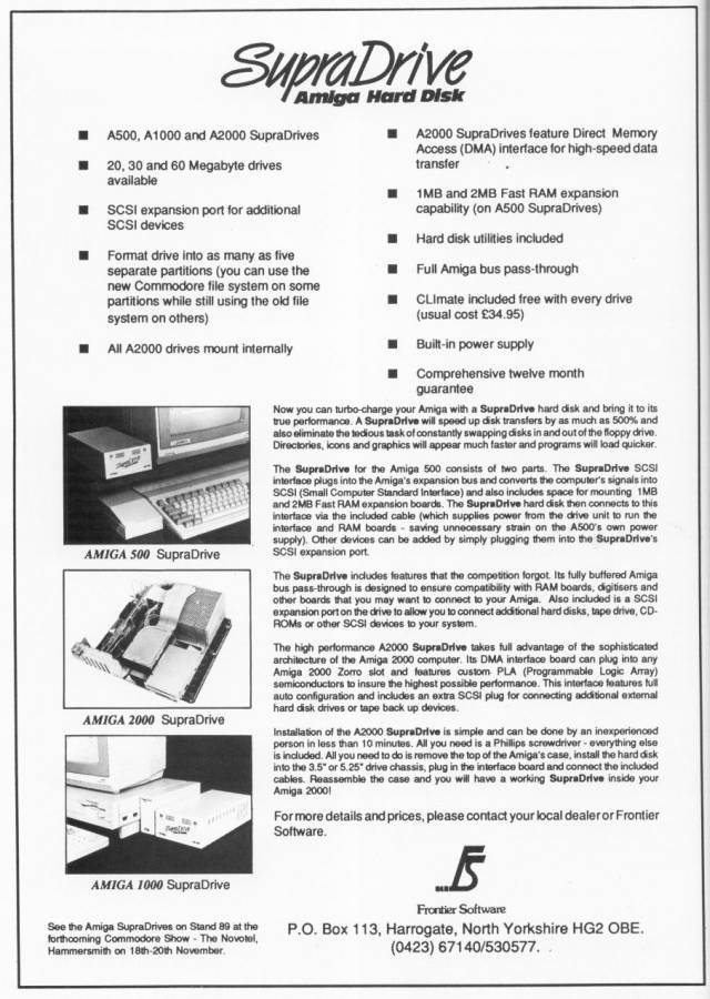 Supra SupraDrive 4×4 - Zeitgenössische Werbung - Datum: 1988-11, Herkunft: GB
