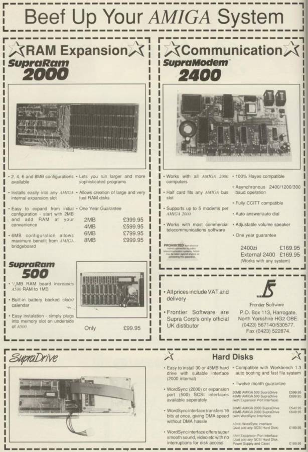 Supra SupraRAM 2000 - Zeitgenössische Werbung - Datum: 1989-11, Herkunft: GB