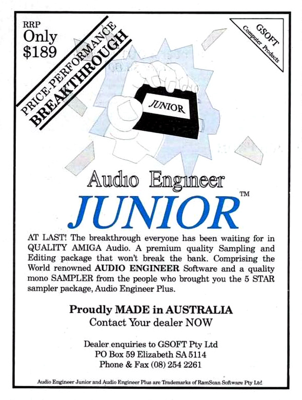 GSoft Audio Engineer Junior - Vintage Advert - Date: 1991-08, Origin: AU