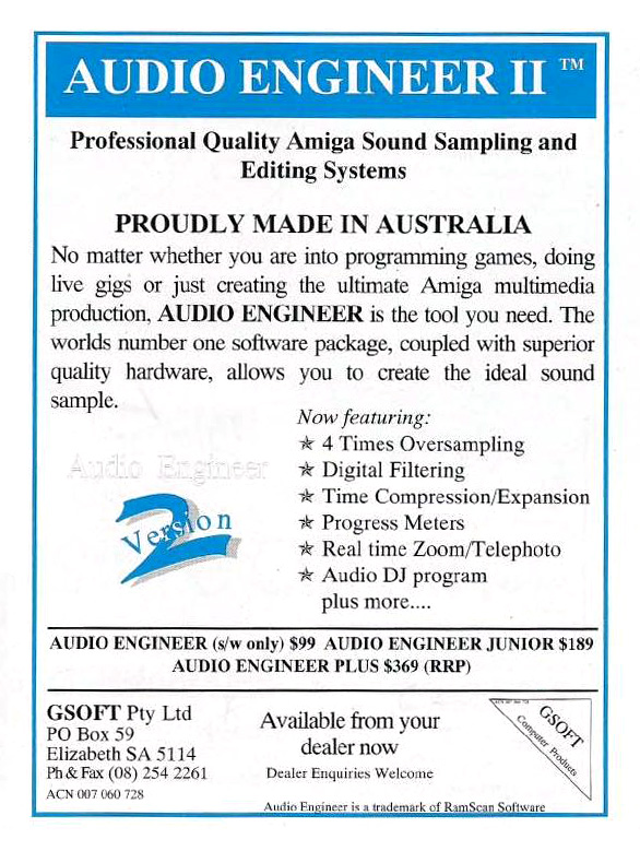 GSoft Audio Engineer Plus / Audio Imager - Vintage Advert - Date: 1992-12, Origin: AU