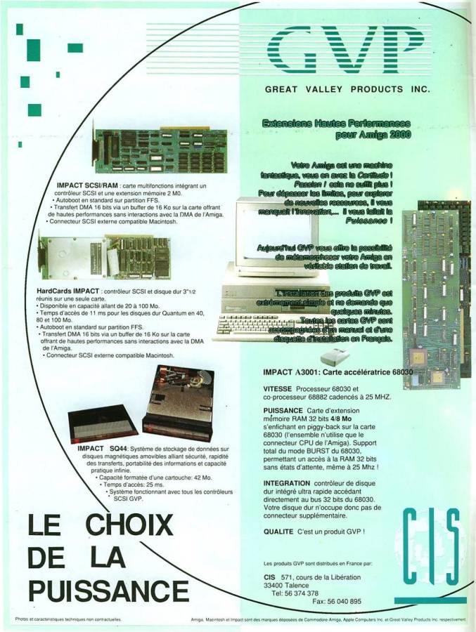 Great Valley Products A3001 (Impact A2000-030) - Vintage Advert - Date: 1989-09, Origin: FR
