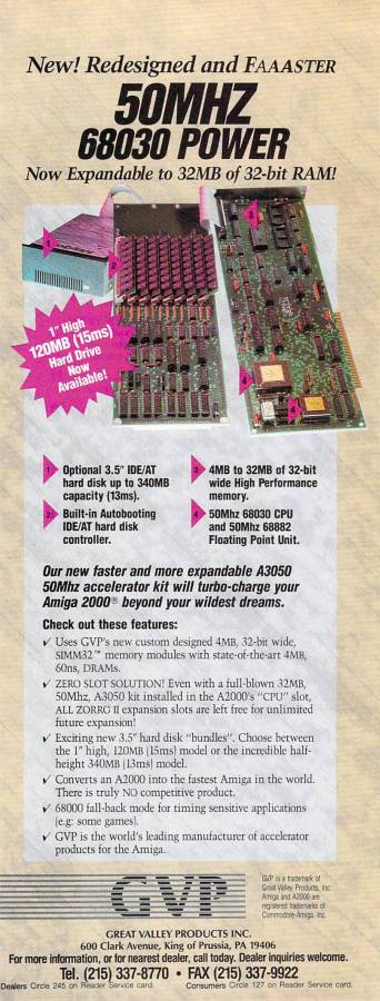 Great Valley Products A3001 Series II (Impact A2000-030) - Vintage Advert - Date: 1991-05, Origin: US