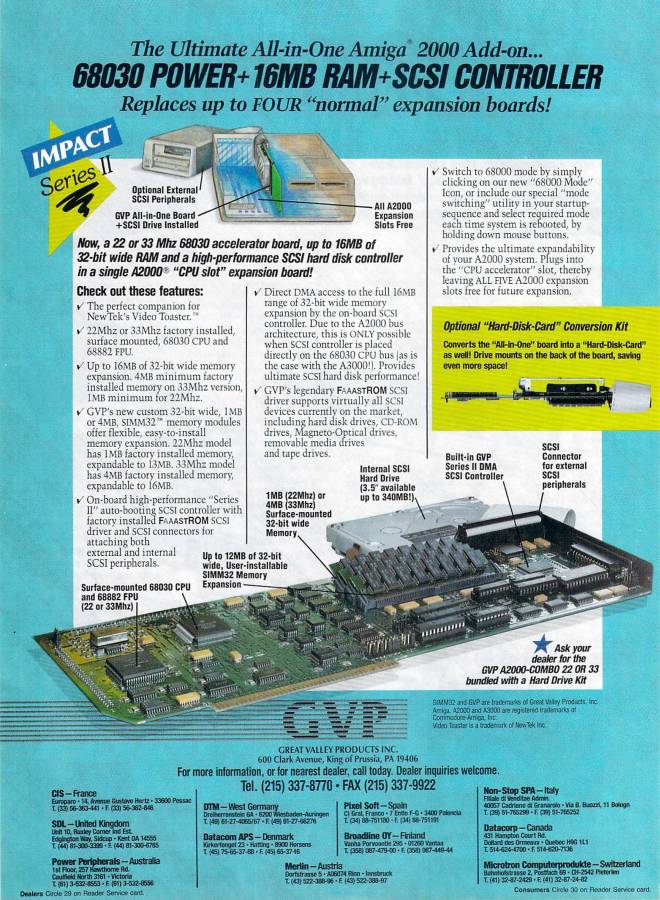 Great Valley Products Impact A2000-030 Combo - Vintage Ad (Datum: 1991-09, Herkunft: US)