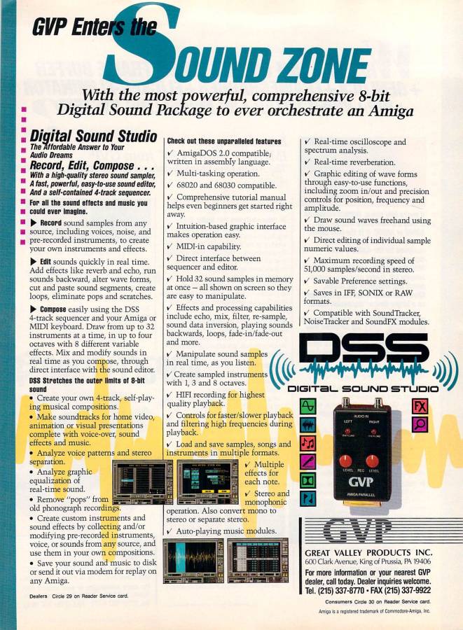 Great Valley Products DSS8 - Zeitgenössische Werbung - Datum: 1991-11, Herkunft: US