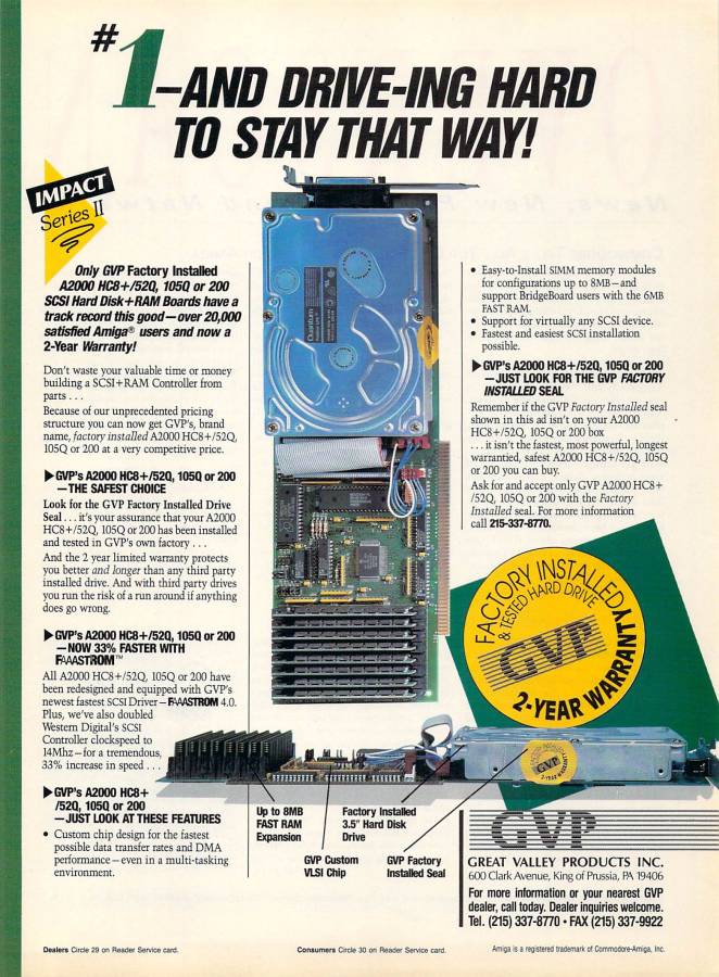 Great Valley Products Impact A2000-HC+8 Series II - Vintage Advert - Date: 1991-11, Origin: US