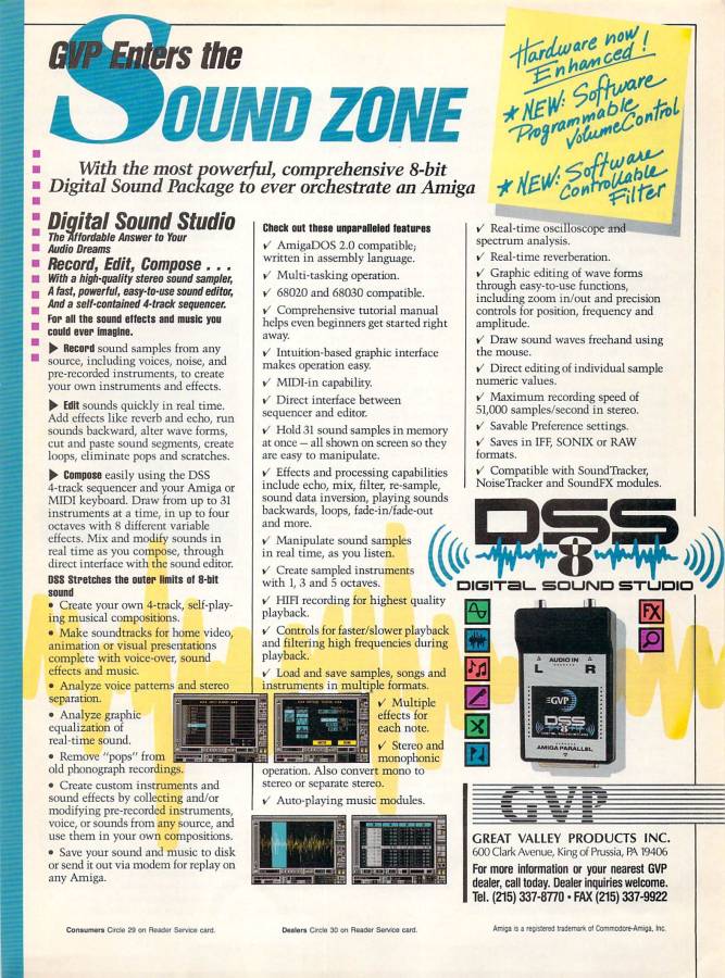 Great Valley Products DSS8 - Zeitgenössische Werbung - Datum: 1992-05, Herkunft: US