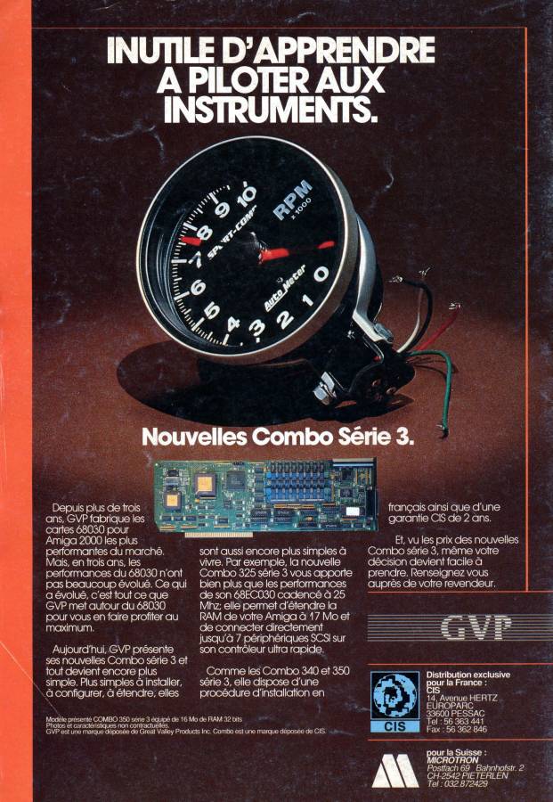 Great Valley Products G-Force 030 (Impact A2000-030 Combo Series II) - Zeitgenössische Werbung - Datum: 1992-05, Herkunft: FR