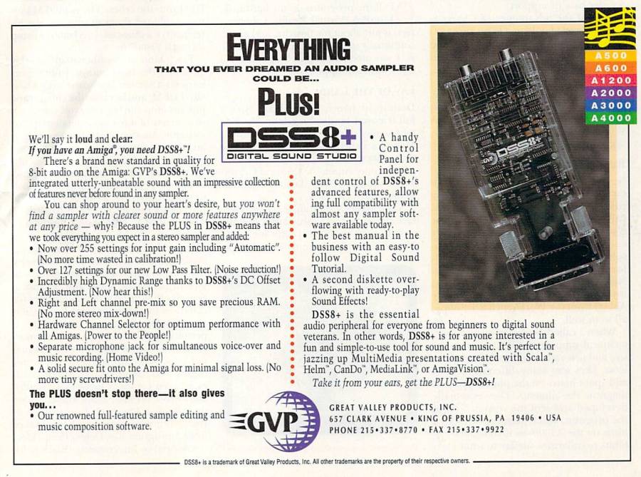 Great Valley Products DSS8+ - Zeitgenössische Werbung - Datum: 1993-10, Herkunft: US
