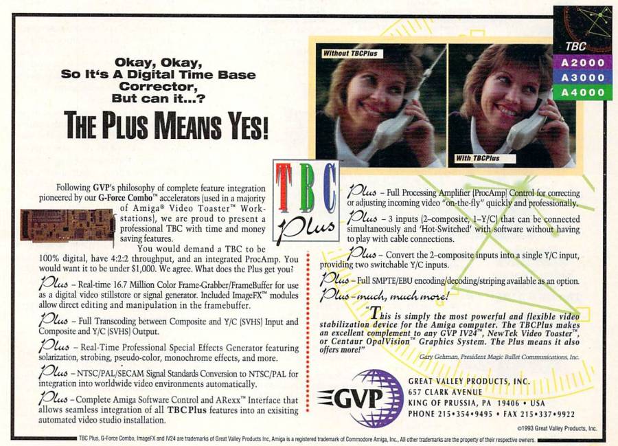 Great Valley Products TBC Plus - Zeitgenössische Werbung - Datum: 1993-12, Herkunft: US