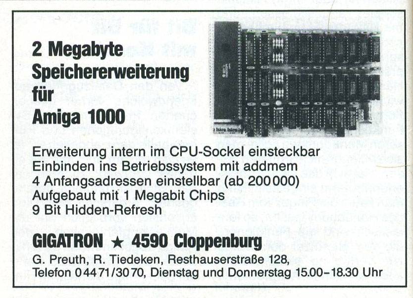 Gigatron A1000 - Vintage Advert - Date: 1987-10, Origin: DE