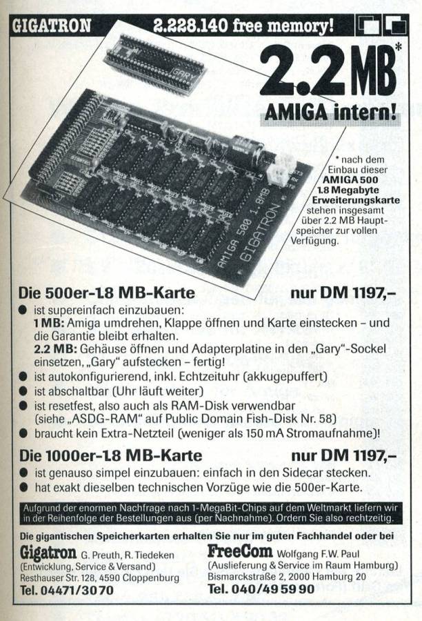 Gigatron MiniMax 1.8 & MiniMax Plus - Zeitgenössische Werbung - Datum: 1988-05, Herkunft: DE