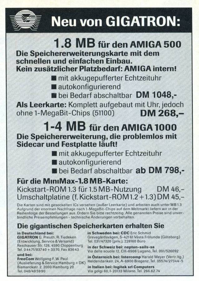 Gigatron MiniMax 1.8 & MiniMax Plus - Zeitgenössische Werbung - Datum: 1989-06, Herkunft: DE