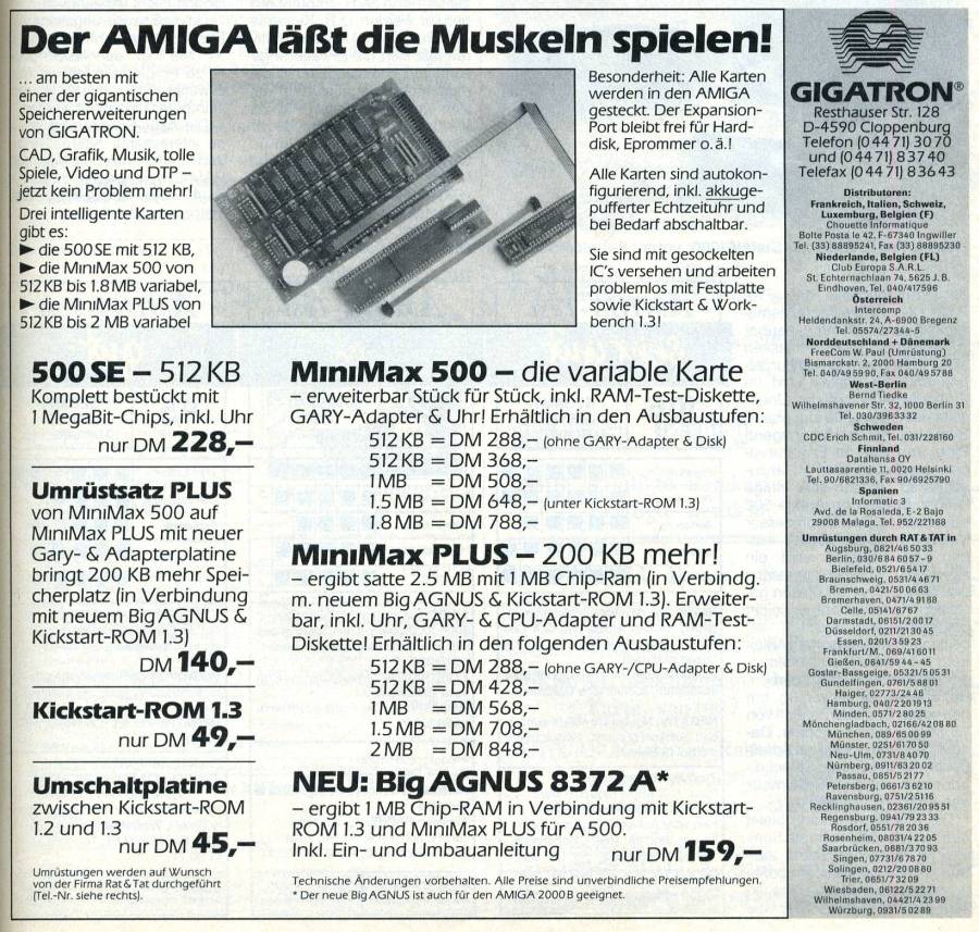 Gigatron 500 SE - Zeitgenössische Werbung - Datum: 1990-01, Herkunft: DE