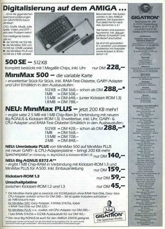 Gigatron MiniMax 1.8 & MiniMax Plus - Zeitgenössische Werbung - Datum: 1990-02, Herkunft: DE