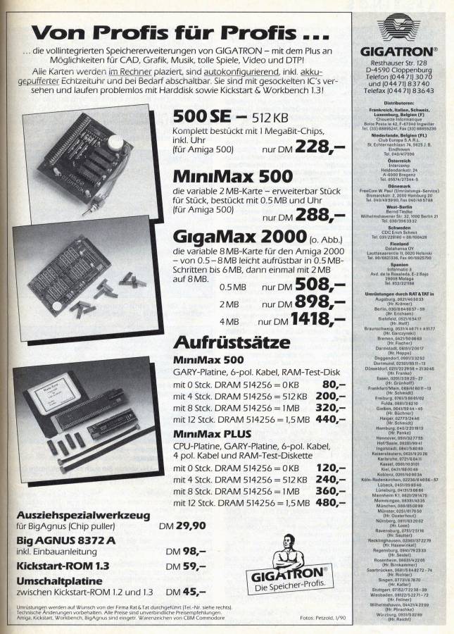 Gigatron MiniMax 1.8 & MiniMax Plus - Zeitgenössische Werbung - Datum: 1990-05, Herkunft: DE