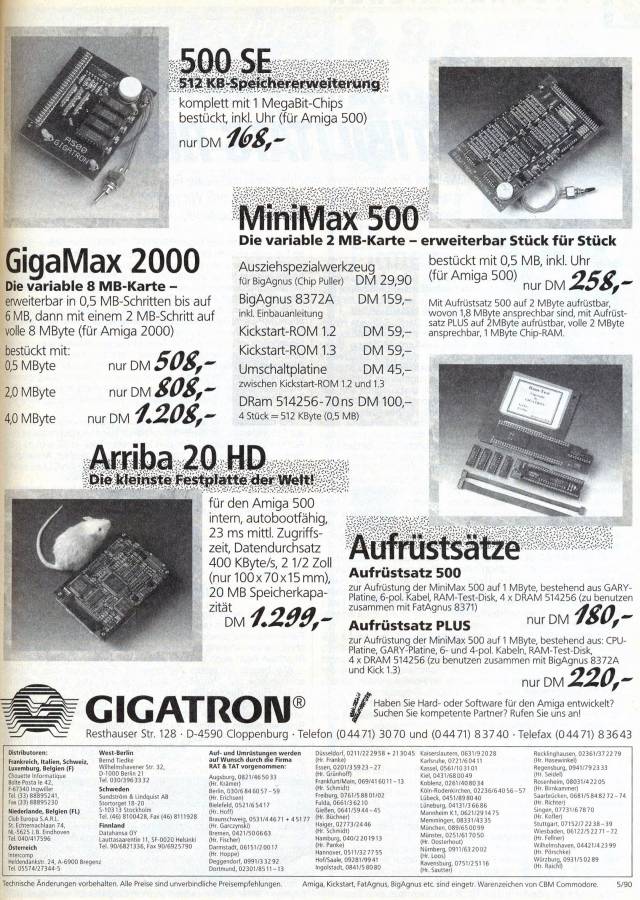 Gigatron 500 SE - Zeitgenössische Werbung - Datum: 1990-07, Herkunft: DE