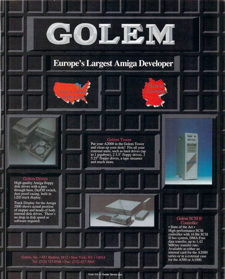 Kupke Golem SCSI II (A2000) - Zeitgenössische Werbung - Datum: 1990-11, Herkunft: US