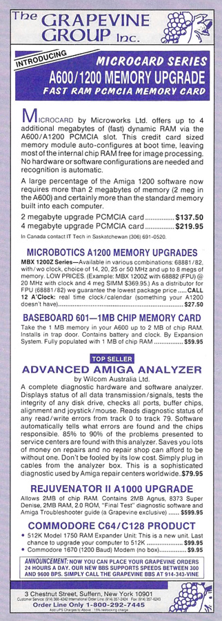 Wilcom Advanced Amiga Analyzer - Vintage Ad (Datum: 1993-04, Herkunft: US)