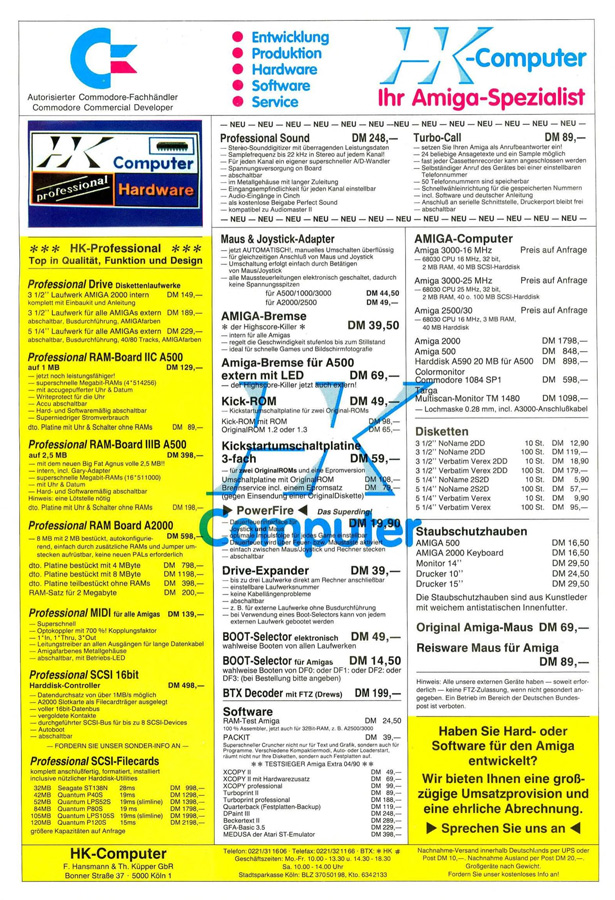 HK-Computer Professional MIDI - Vintage Advert - Date: 1990-12, Origin: DE