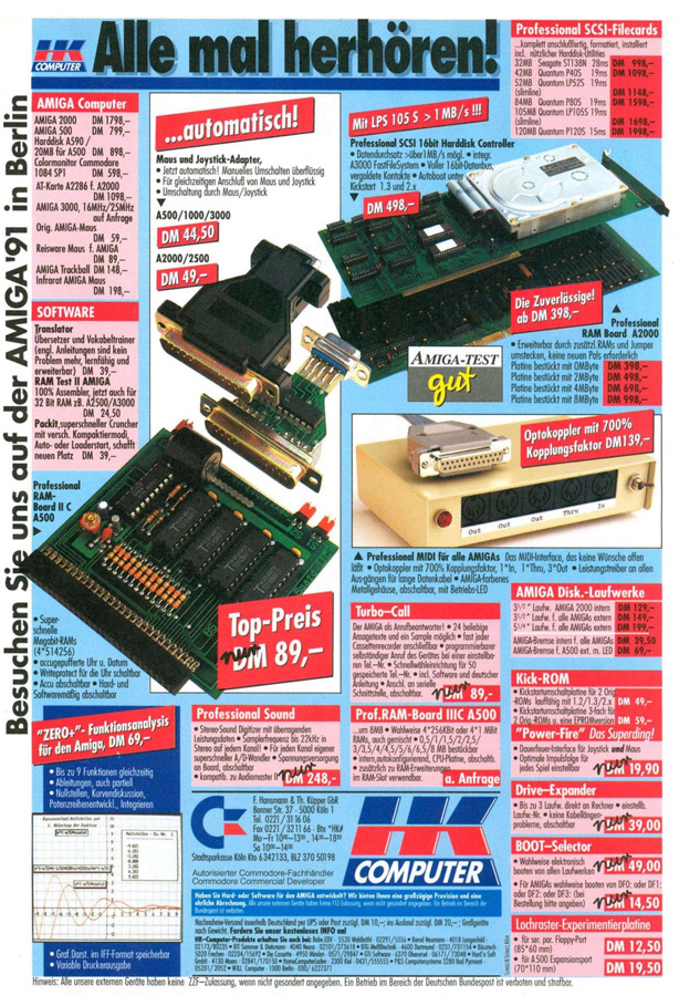HK-Computer Professional MIDI - Vintage Advert - Date: 1991-06, Origin: DE