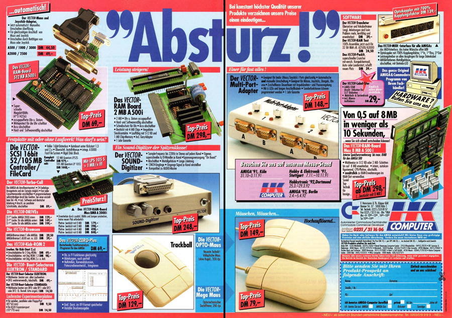 HK-Computer Vector SCSI & Professional SCSI - Vintage Advert - Date: 1991-11, Origin: DE