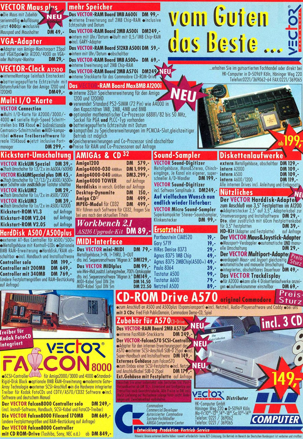 HK-Computer Vector A1200i - Vintage Advert - Date: 1994-07, Origin: DE