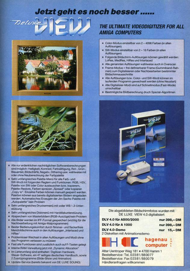 Hagenau Computer Deluxe View - Zeitgenössische Werbung - Datum: 1990-01, Herkunft: DE