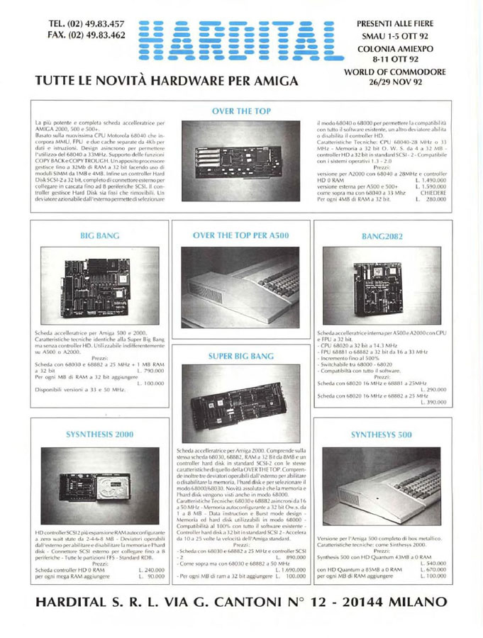 Hardital Synthesis 2000 - Vintage Advert - Date: 1992-10, Origin: IT