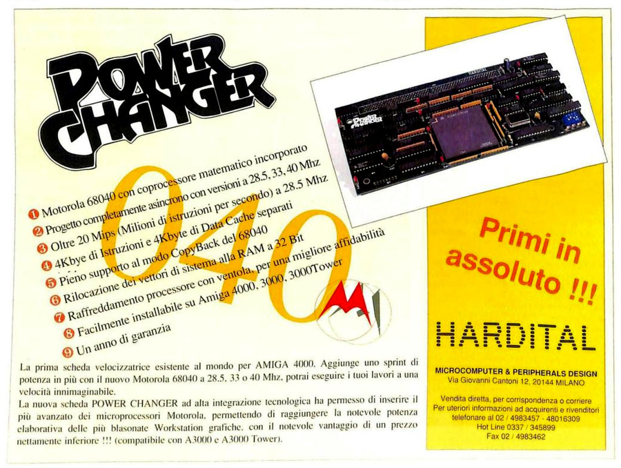 Hardital PowerChanger 040 - Vintage Advert - Date: 1993-11, Origin: IT
