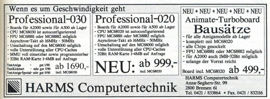 Harms Computertechnik Professional 020 / 030 - Zeitgenössische Werbung - Datum: 1990-12, Herkunft: DE