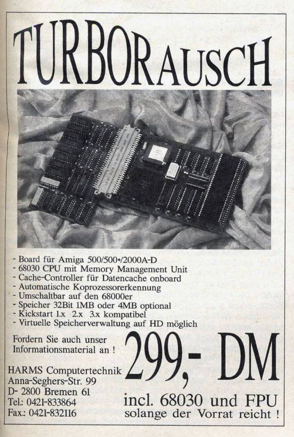 Harms Computertechnik Professional 020 / 030 - Zeitgenössische Werbung - Datum: 1993-01, Herkunft: DE