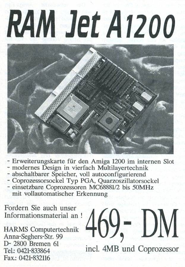 Harms Computertechnik RAM Jet - Vintage Advert - Date: 1993-06, Origin: DE