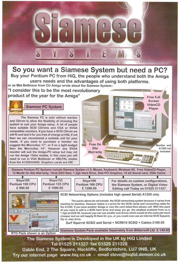 HiQ Siamese - Zeitgenössische Werbung - Datum: 1996-12, Herkunft: GB