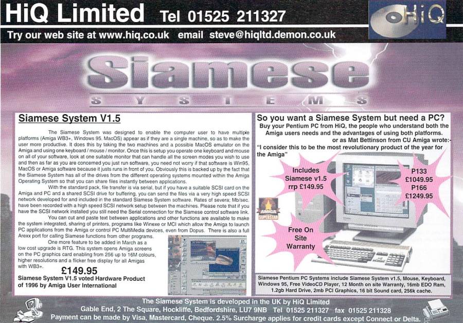 HiQ Siamese - Zeitgenössische Werbung - Datum: 1997-03, Herkunft: GB