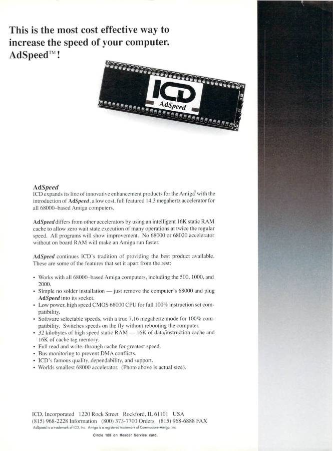 ICD AdSpeed - Zeitgenössische Werbung - Datum: 1991-02, Herkunft: US