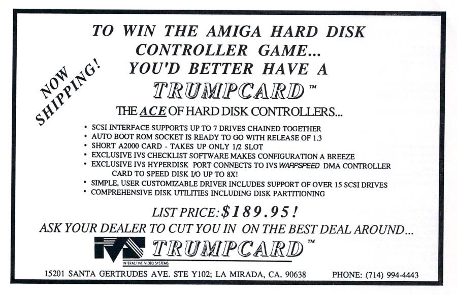 Interactive Video Systems Trumpcard 2000 - Vintage Ad (Datum: 1988-10, Herkunft: US)