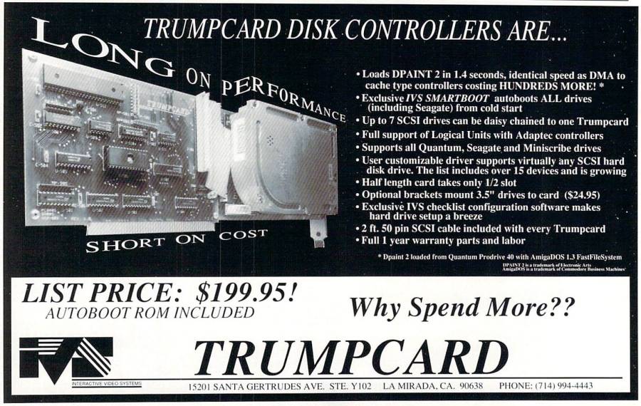 Interactive Video Systems Trumpcard 2000 - Zeitgenössische Werbung - Datum: 1989-03, Herkunft: US