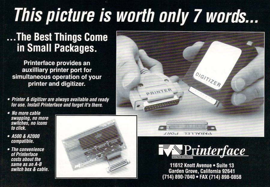 Interactive Video Systems Printerface - Zeitgenössische Werbung - Datum: 1990-02, Herkunft: US