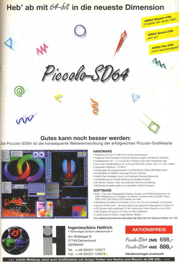 Ingenieurbüro Helfrich Piccolo SD64 - Zeitgenössische Werbung - Datum: 1995-06, Herkunft: DE