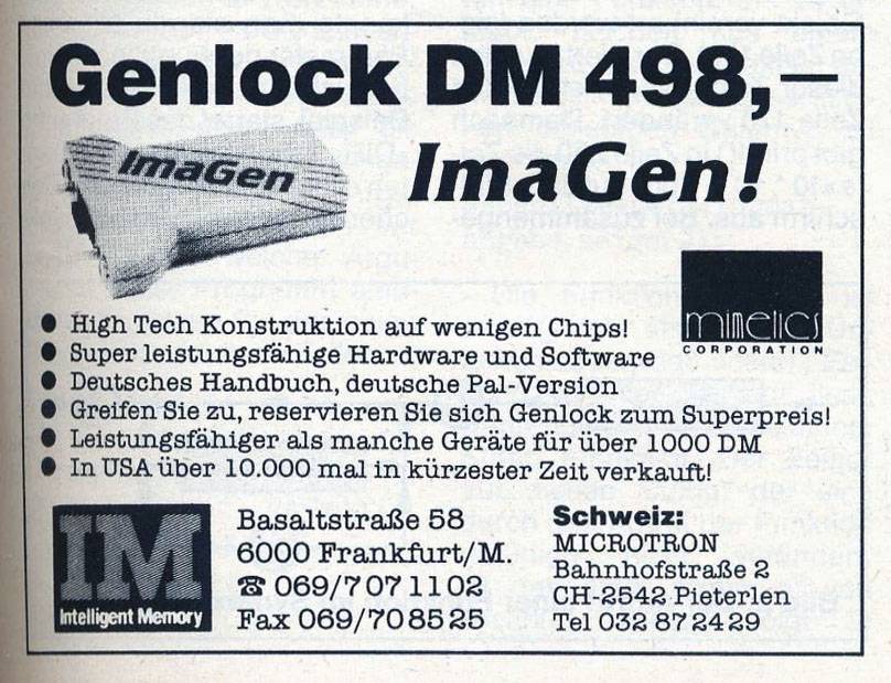 Mimetics AmiGen - Vintage Advert - Date: 1988-03, Origin: DE