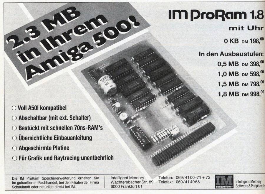 Intelligent Memory Pro-RAM - Vintage Ad (Datum: 1989-10, Herkunft: DE)