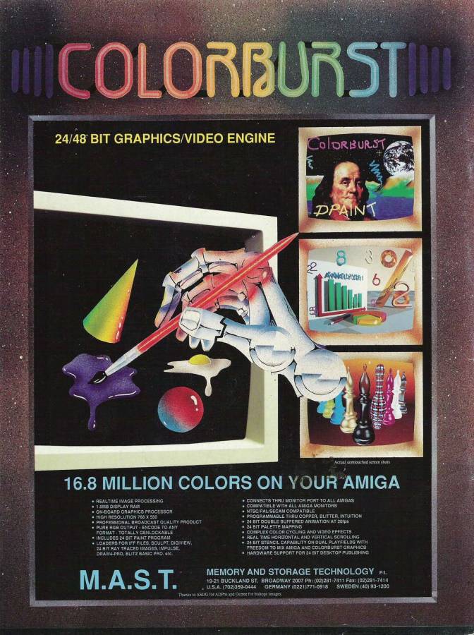 Memory and Storage Technology ColorBurst - Vintage Advert - Date: 1991-05, Origin: AU