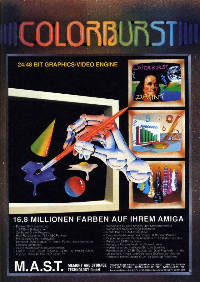 Memory and Storage Technology ColorBurst - Zeitgenössische Werbung - Datum: 1991-06, Herkunft: DE