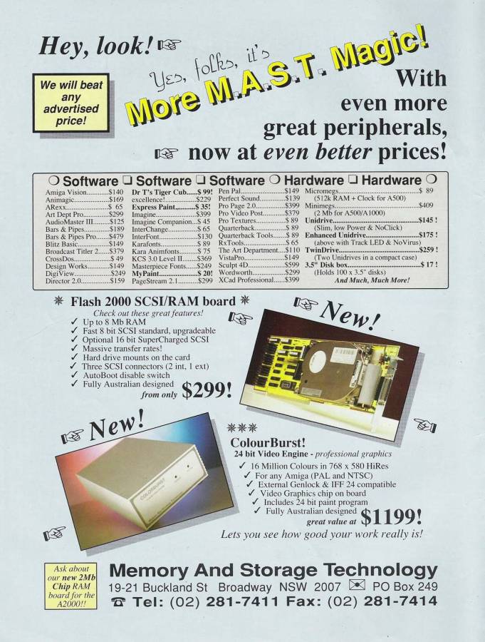 Memory and Storage Technology ColorBurst - Vintage Ad (Datum: 1991-08, Herkunft: AU)