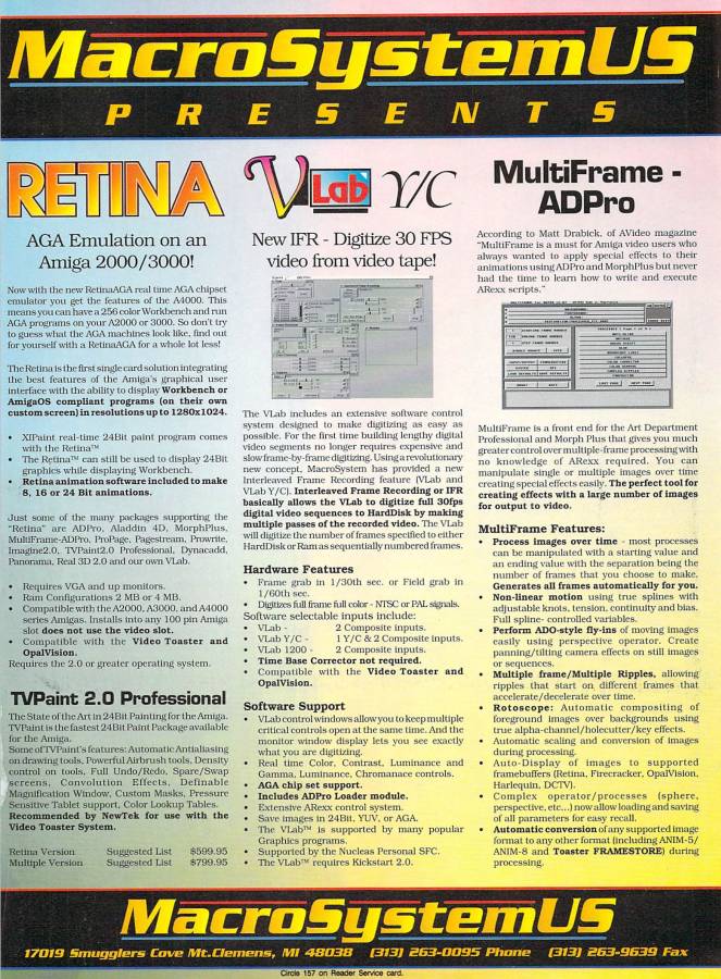 MacroSystem V-Lab - Zeitgenössische Werbung - Datum: 1993-09, Herkunft: US