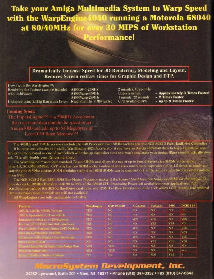 MacroSystem US Warp Engine - Vintage Ad (Datum: 1994-10, Herkunft: GB)