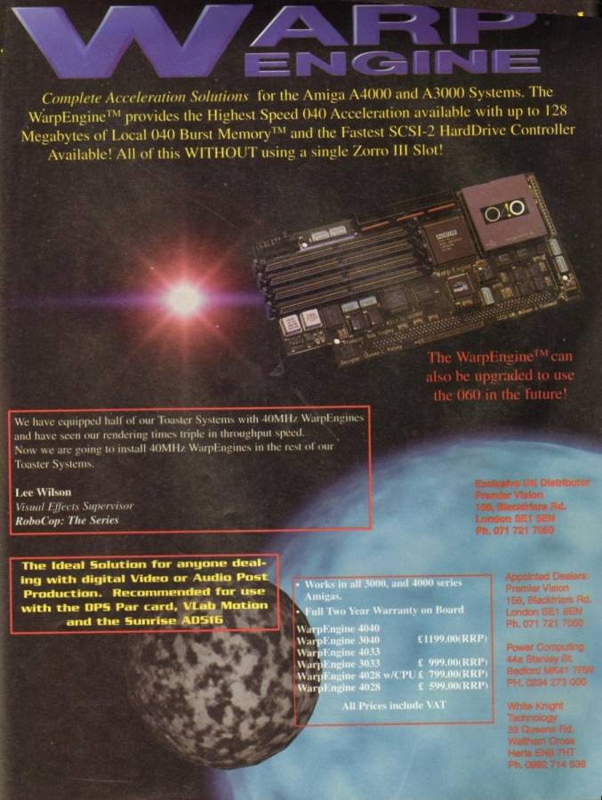 MacroSystem US Warp Engine - Zeitgenössische Werbung - Datum: 1994-10, Herkunft: GB