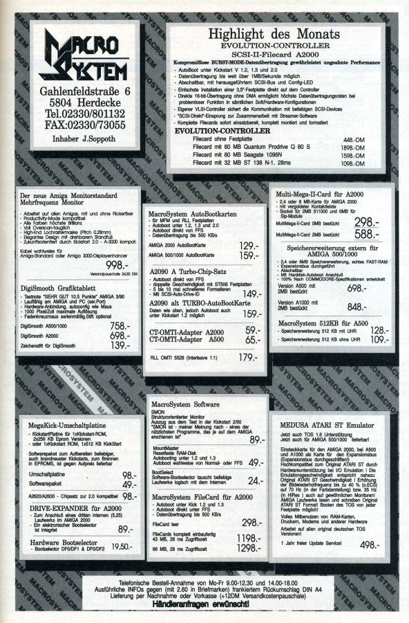MacroSystem Multi Mega II - Vintage Advert - Date: 1990-10, Origin: DE